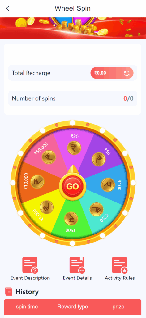 Start your journey to wealth: A detailed guide to the Tiranga Game App Spin Wheel event插图2 Tiranga Game App Spin Wheel Promotional Event